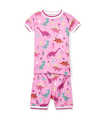 Hatley Girl's Organic Cotton Short Sleeve Printed Pyjama Pajama Set, (Darling Dinos), (Herstellergröße: 10 Jahre) von Hatley