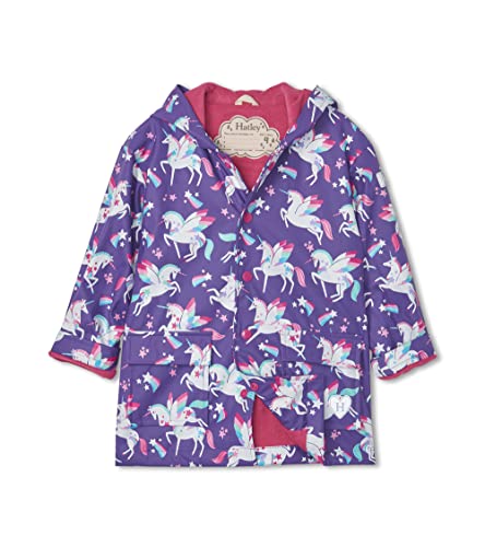 Hatley Girl's Printed Raincoat Bedruckter Regenmantel, Purple, 10 Jahre von Hatley