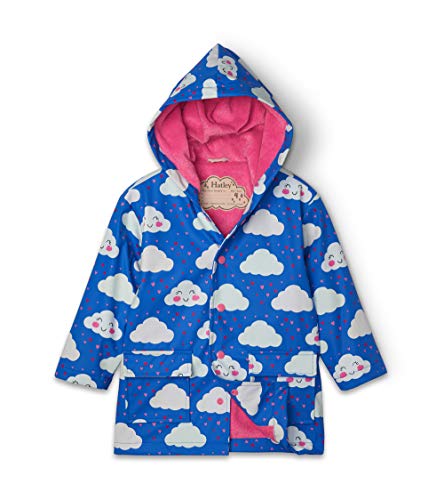 Hatley Girl's Printed Raincoat Regenmantel, Blue, 6 Jahre von Hatley