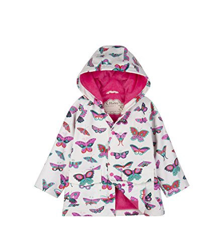 Hatley Girl's Printed Raincoat Regenmantel, White, 12 Jahre von Hatley