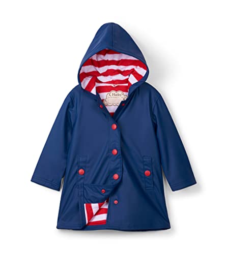 Hatley Girl's Regenjacke Splash Jacket Regenmantel, Blue, 7 Jahre von Hatley