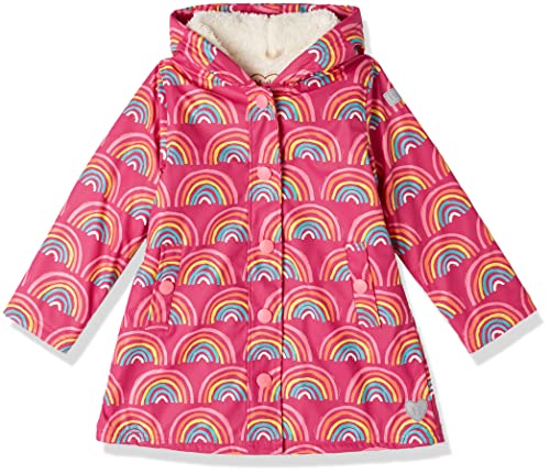 Hatley Girl's Sherpa Lined Splash Jacket Regenjacke, Rainy Rainbows, 12 Jahre von Hatley
