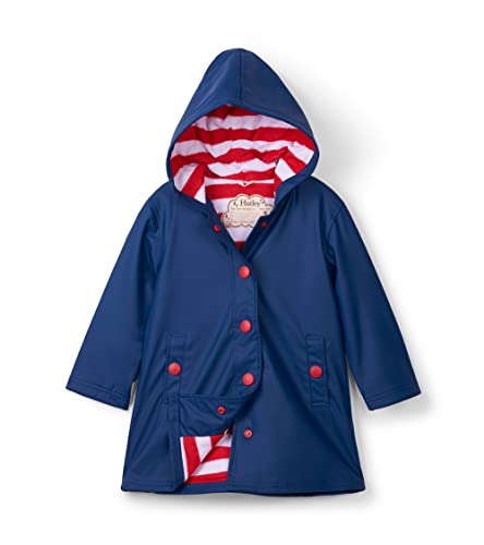 Hatley Girl's Splash Jacket Regenjacke, Blue, 10 Jahre von Hatley