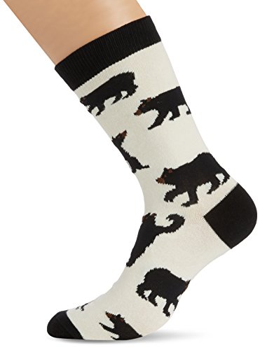 Hatley Herren, Sneakersocken, Mens Crew Socks Black Bears, GR. One size (Herstellergröße: One Size), Elfenbein (cream) von Little Blue House