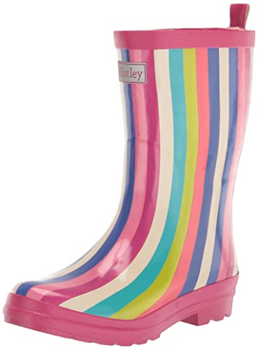 Hatley Jungen Mädchen Printed Wellington Gummistiefel Rain Boot, Rainbow Stripes, 24 EU von Hatley