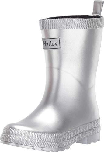 Hatley Jungen Mädchen Printed Wellington Rain Boots Gummistiefel, Grau (Silver Shimmer 020), 24 EU von Hatley