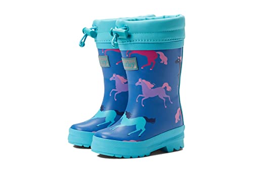 Hatley Jungen Mädchen Sherpa Lined Printed Wellington Gummistiefel Rain Boot, Prancing Horses, 23 EU von Hatley