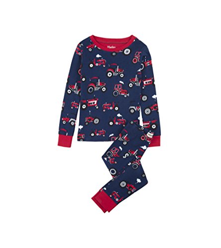 Hatley Jungen Lange Schlafanzüge Long Sleeve Pyjama Pajama Set, (Red Farm Tractors), (Herstellergröße: 3 Jahre) von Hatley