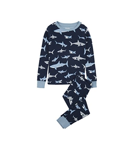Hatley Jungen Lange Schlafanzüge Long Sleeve Pyjama Pajama Set, Hai-Shark Frenzy, 3 Jahre von Hatley