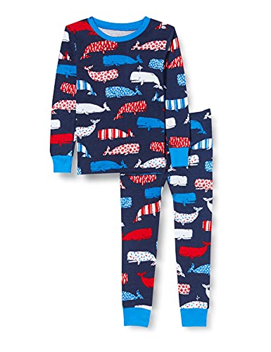 Hatley Jungen Pajama Set Pyjamaset, Nautische Wale Blau, 4 Jahre von Little Blue House