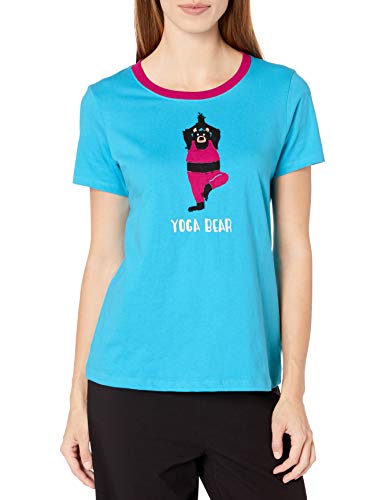 Hatley Damen Cute Animal Pajama Tees Pyjamaoberteil, Yoga Bär, Groß von Hatley