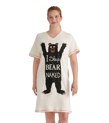 Hatley Damen Sleepshirt Nachthemd, Ich Schlafe Bär Nackt, Eine Größe Passt Meistens von Hatley