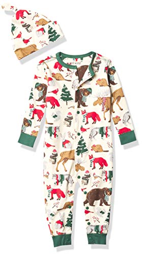 Hatley Unisex Baby Romper And Cap Baby und Kleinkind Schlafanz ge, Wald Winter, 12-18 Monate EU von Little Blue House by Hatley