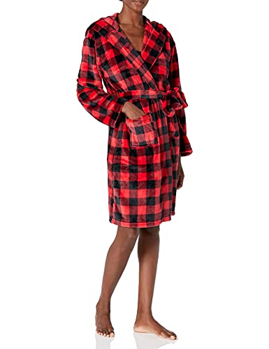 Hatley Unisex Fuzzy Fleece Robe Bademantel, Buffalo Plaid, Mittel von Hatley