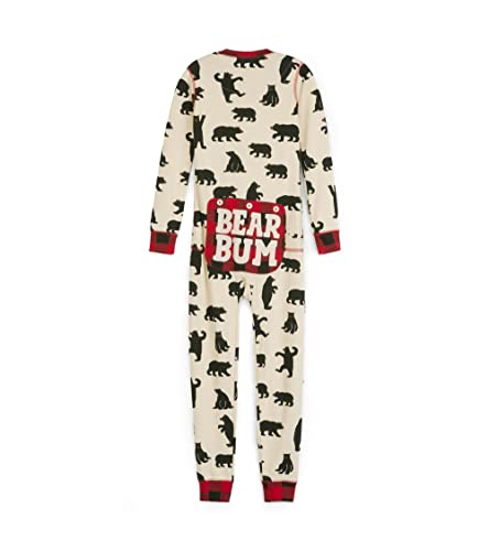 Little Blue House by Hatley Unisex Kids Union Suit Pyjamaset, Black Bear, 12 Years von Hatley