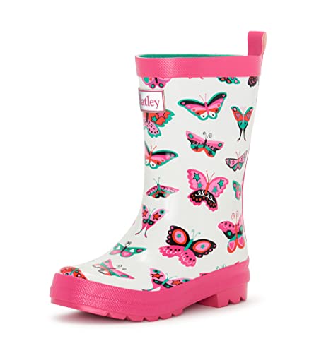 Hatley Mädchen Gummistiefel, White (Groovy Butterflies), 21 EU (5 US) von Hatley