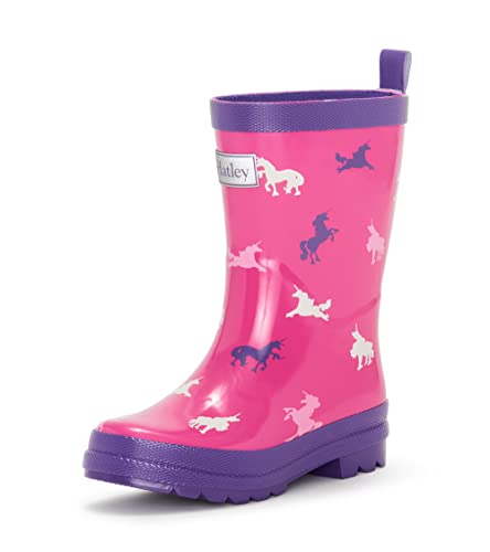 Hatley Mädchen Gummistiefel Rain Boots,Rosa (Unicorn Silhouettes 650), 34 EU von Hatley