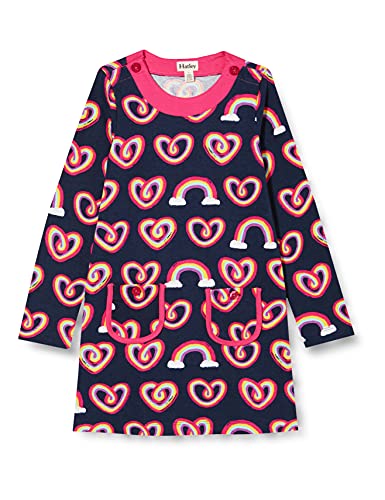 Hatley Mädchen Mod Dress Kleid, Twisty Rainbow Hearts, 5 Jahre von Hatley