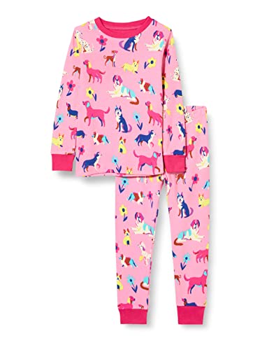 Hatley Mädchen Organic Cotton Long Sleeve Printed Pyjama Set Pyjamaset, Garden Pups, 3 Years von Hatley