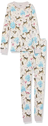 Hatley Mädchen Organic Cotton Long Sleeve Printed Pyjama Set Pyjamaset, Serene Forest, 6 Jahre von Hatley
