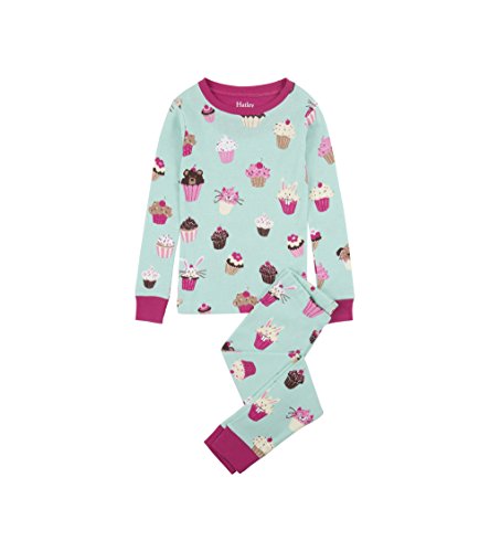 Hatley Girl's Lange Schlafanzüge Long Sleeve Pyjama Pajama Set, Blue, 4 Jahre von Hatley