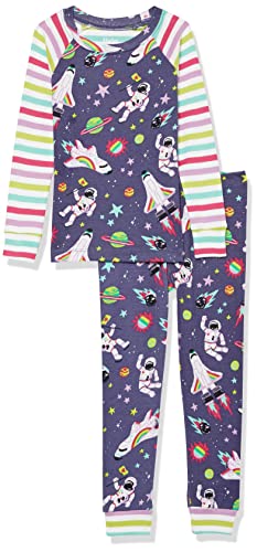 Hatley Mädchen Organic Cotton Raglan Sleeve Printed Pyjama Set Pyjamaset, Cosmic Rainbows, 2 Jahre von Hatley