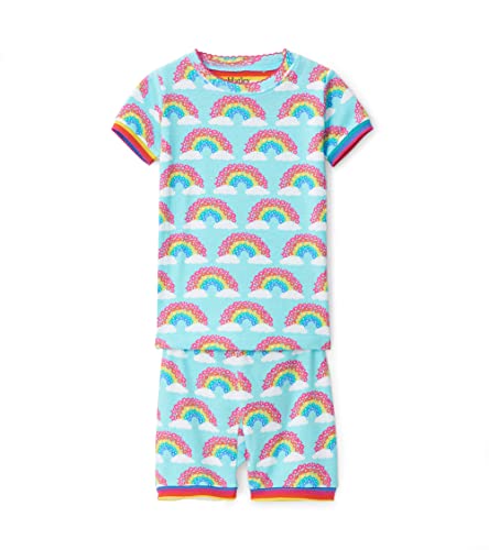 Hatley Mädchen Organic Cotton Short Sleeve Appliqué Pyjama Sets Zweiteiliger Schlafanzug, Grün (Magical Rainbows 300), 10 Jahre von Hatley