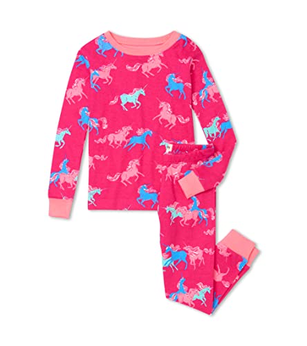 Hatley Mädchen Pyjama-Set aus Bio-Baumwolle Pyjamaset, Frolicking Unicorns, 2 Jahre von Hatley