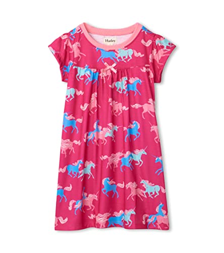 Hatley Mädchen Short Sleeve Nightdress Nachthemd, Frolicking Unicorns, 3 Years von Hatley