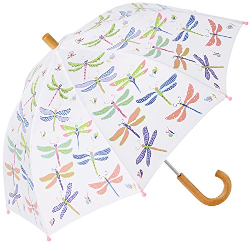 Hatley Mädchen Umbrella-Dragonflies Regenschirm, Weiß, One (Herstellergröße:One Size) von Hatley