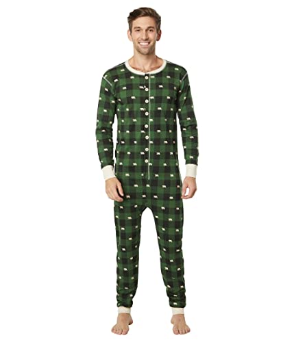 Hatley Unisex Union Suit Pyjamaset, Waldgrünes Karomuster, XL von Hatley