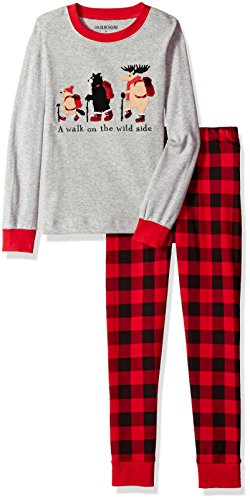 Hatley Jungen Long Sleeve Appliqué Pyjama Sets Zweiteiliger Schlafanzug, Grau (Walk On The Wild Side 020), Jahre (Herstellergröße: 10) von Hatley