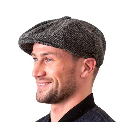 Hatman of Ireland Herren Donegal Tweed 8 Stück Mütze Irischer Newsboy Hut, Made in Irland, Dunkelgrau, L Hatman of Ireland Herren Donegal Tweed 8 Stück Mütze Irischer Newsboy Hut, Made in Irland, Dunkelgrau, L von Hatman of Ireland