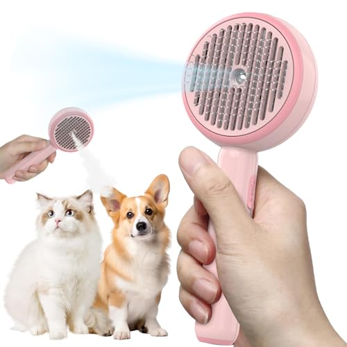 Katzenbürste Kurzhaar, Katzenbürste mit Einem Knopf, Haustier Bürsten, Selbstreinigende Fellbürste Katze für Langhaar und Kurzhaar zum Entfernen Losem Fell und Schmutz, Rosa Katzenbürste Kurzhaar, Katzenbürste mit Einem Knopf, Haustier Bürsten, Selbstreinigende Fellbürste Katze für Langhaar und Kurzhaar zum Entfernen Losem Fell und Schmutz, Rosa von Hatolove