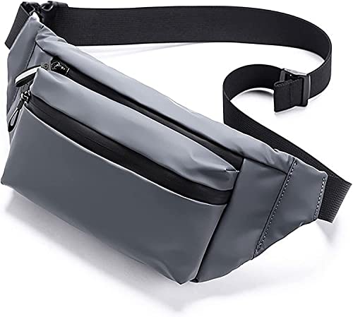 Bauchtasche für Damen und Herren,Stylische Gürteltasche, wasserdichte Hüfttasche mit Kopfhöreranschluss, für Wandern, Fitness, Fahrrad, Geschenke (Grau) von Hatriel