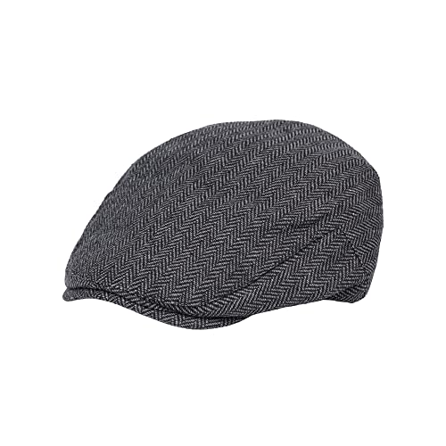 Hats of London Herren Schiebermütze Grau Herringbone 100% Wolle, grau, 7/7 1/4 von Hats of London