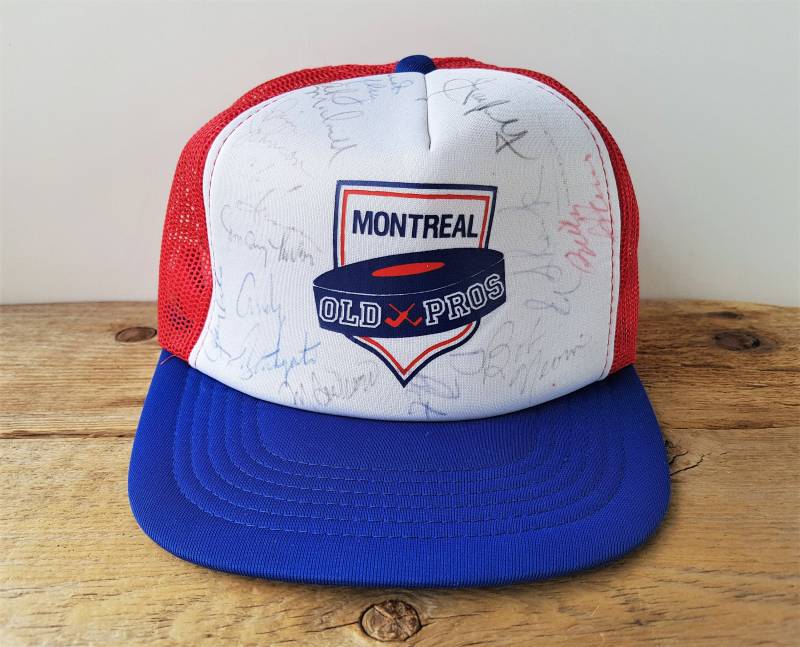Seltene Autographed Montreal Old Pros Vintage 80Er Jahre Trucker Snapback-Hut - Original Canadiens Star Legends Hockey Team Old Timer Baseballkappe von HatsForward