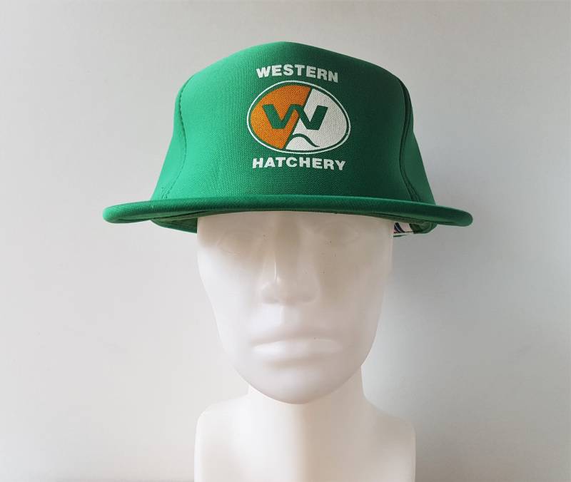 Vintage 80Er Jahre Western Hatchery Green Vollschaum Trucker Snapback Hut Verstellbar Wilson M/L Cap Hühner Eier Seed Farmer Original Ballcap von HatsForward