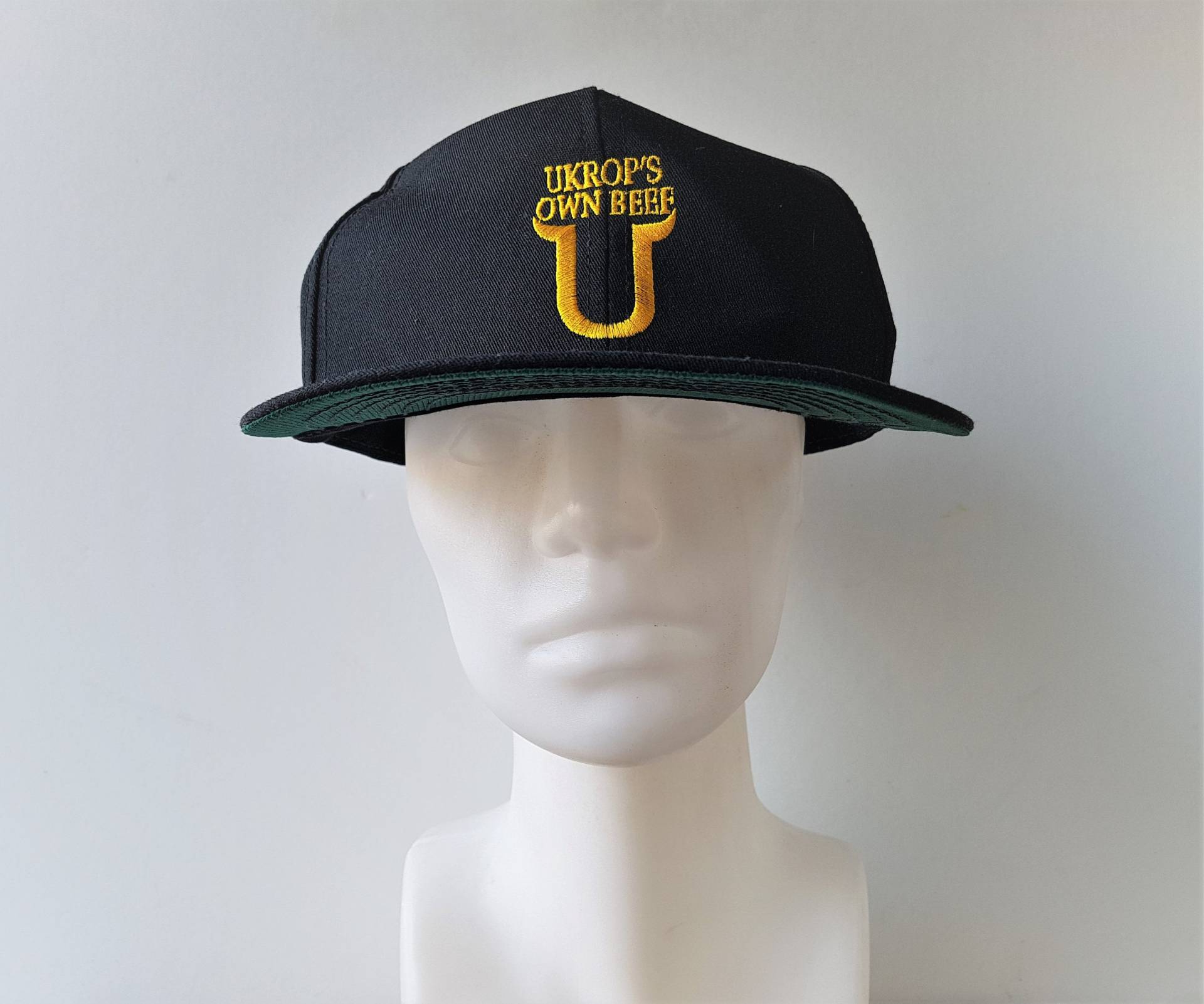 Vintage 90Er Jahre Ukrop's Own Beef Snapback Hat Made in Usa Bestickte Schwarze Landwirtschaft Lebensmittelgeschäft Baseballkappe Verstellbare von HatsForward