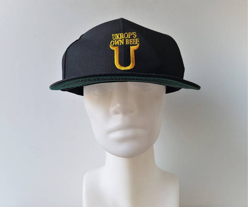 Vintage 90Er Jahre Ukrop's Own Beef Snapback Hat Made in Usa Bestickte Schwarze Landwirtschaft Lebensmittelgeschäft Baseballkappe Verstellbare von HatsForward
