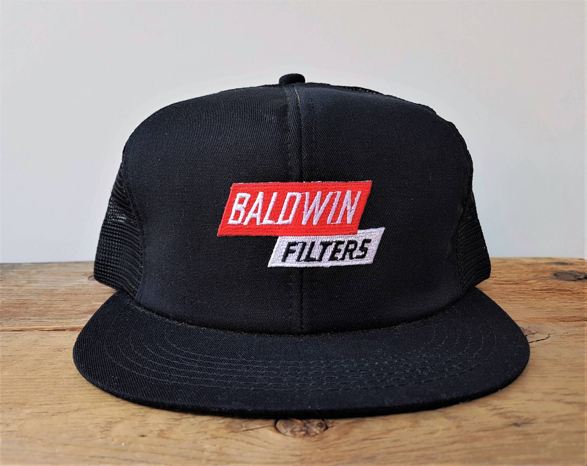 Vintage Baldwin Filters Trucker Snapback Hut K-Produkte Usa Offizielles Produkt Deadstock Schwarze Mesh Baseballkappe Automobile Racing Promo von HatsForward