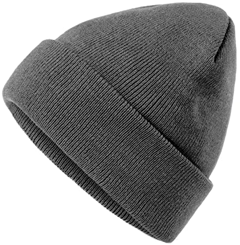 HatStar Wintermütze | Damen Beanie Mütze | Herren Feinstrick Beanie | für Frauen Männer Unisex | Cuffed Hats Weich & Warm (Antique Grey) von Hatsatar