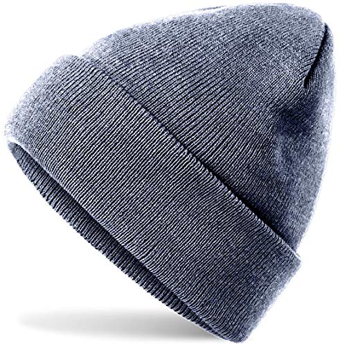 HatStar Wintermütze | Damen Beanie Mütze | Herren Feinstrick Beanie | für Frauen Männer Unisex | Cuffed Hats Weich & Warm (Heather Navy) von Hatsatar