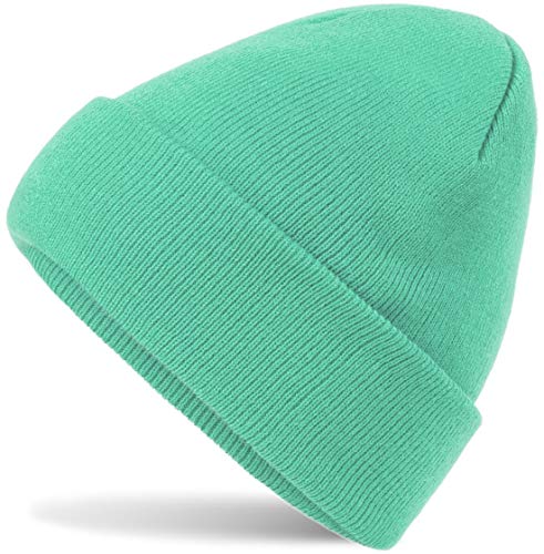 HatStar Wintermütze | Damen Beanie Mütze | Herren Feinstrick Beanie | für Frauen Männer Unisex | Cuffed Hats Weich & Warm (Mint) von Hatsatar