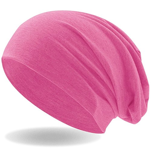 Hatstar ® Klassische Damen Beanie Mütze, Herren Jersey Longbeanie, Sommermütze, Unisex, leicht und weich (Hotpink) von Hatstar