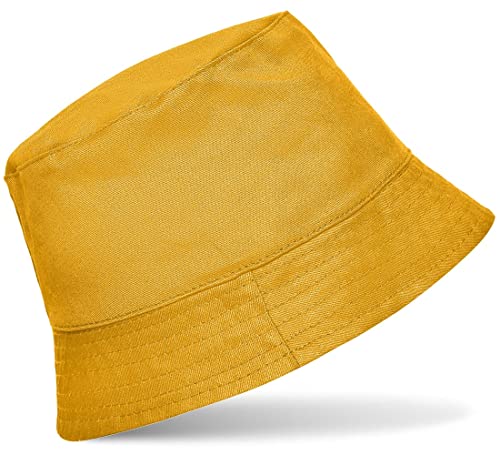 Hatstar Baumwoll Fischerhut mit Krempe | Sonnenhut | Sommerhut | Gartenhut | Anglerhut | für Damen und Herren (Gold/gelb) von Hatstar