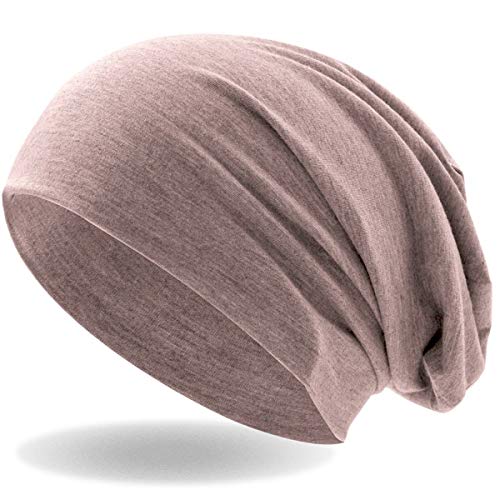 Hatstar® Klassische Slouch Long Beanie Mütze | leicht und weich | für Damen und Herren | Übergangsmütze für Frühling und Sommer (Jeans Hellbraun meliert) von Hatstar