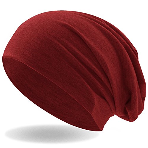 Hatstar® Klassische Slouch Long Beanie Mütze | leicht und weich | für Damen und Herren | Übergangsmütze für Frühling und Sommer (Dunkel Rot) von Hatstar