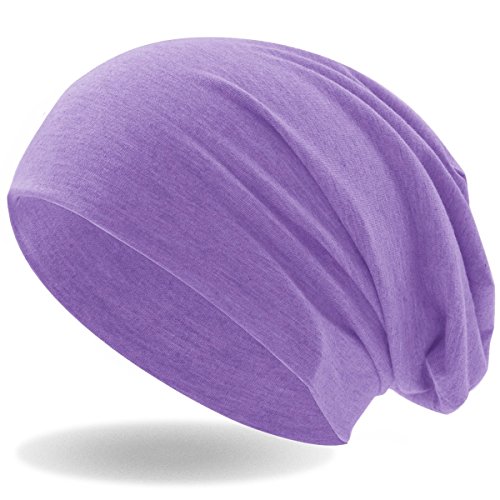 Hatstar® Klassische Slouch Long Beanie Mütze | leicht und weich | für Damen und Herren | Übergangsmütze für Frühling und Sommer (Flieder) von Hatstar