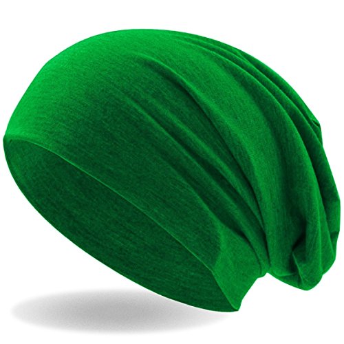 Hatstar® Klassische Slouch Long Beanie Mütze | leicht und weich | für Damen und Herren | Übergangsmütze für Frühling und Sommer (Grün) von Hatstar